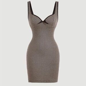 Houndstooth Patterned Women's Dress
